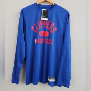 Los Angeles Clippers Nike Authentics Dri-Fit Long Sleeve Blue Shirt Men's Small